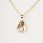14k yellow gold cultured pearlC3-11